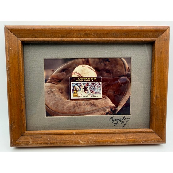 Ed Kingsley Other - Ed Kingsley Signed Framed Thurman Munson Yankees Baseball Photo Art 1991 OL0025